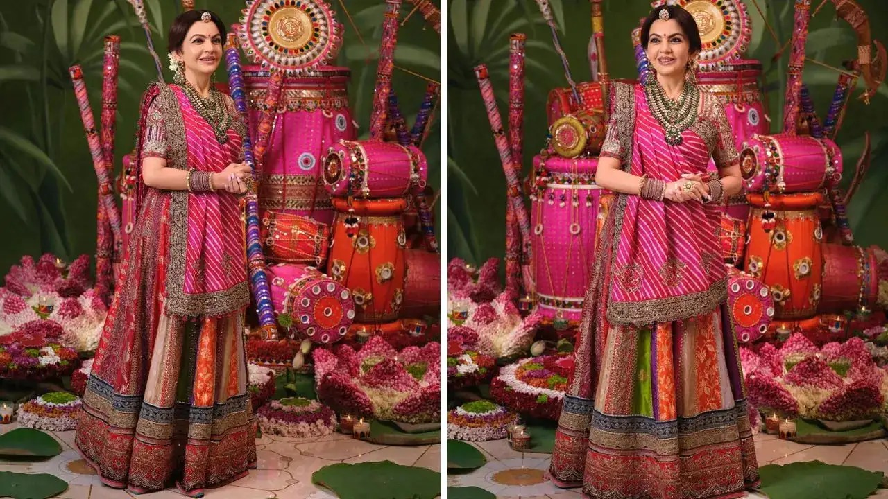 Nita Ambani's Stunning Navratri 2025 Look in Banarasi Lehenga and Diamond Jewels