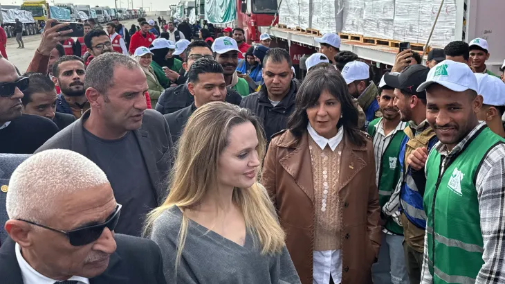 Angelina Jolie Visits Rafah Crossing Amid Israeli Suspension of Gaza Aid Groups