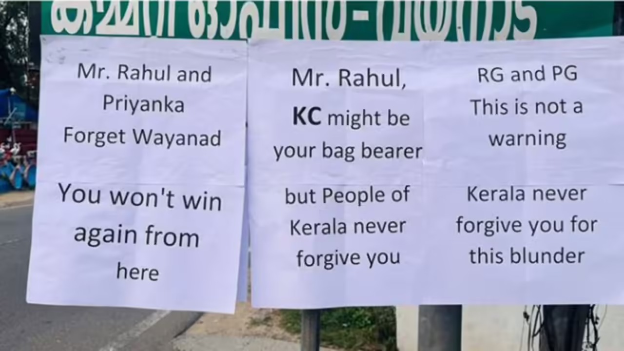 Posters Warn Gandhi Siblings Against Backing Venugopal for Kerala CM