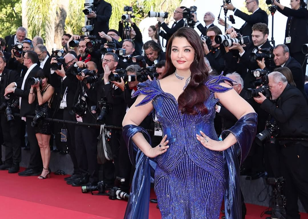 Aishwarya Rai Bachchan dazzles at Cannes 2026 in sculptural blue Amit Aggarwal gown