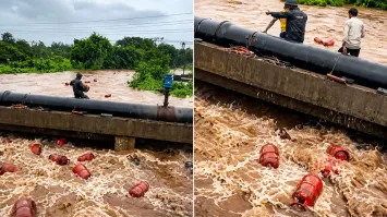 Floodwaters Sweep Away 3000 LPG Cylinders in Maharashtra