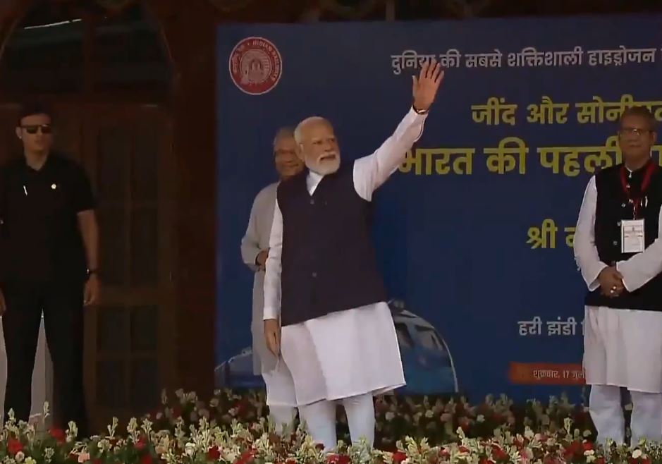 PM Modi flags off India’s first hydrogen-powered train from Haryana’s Jind