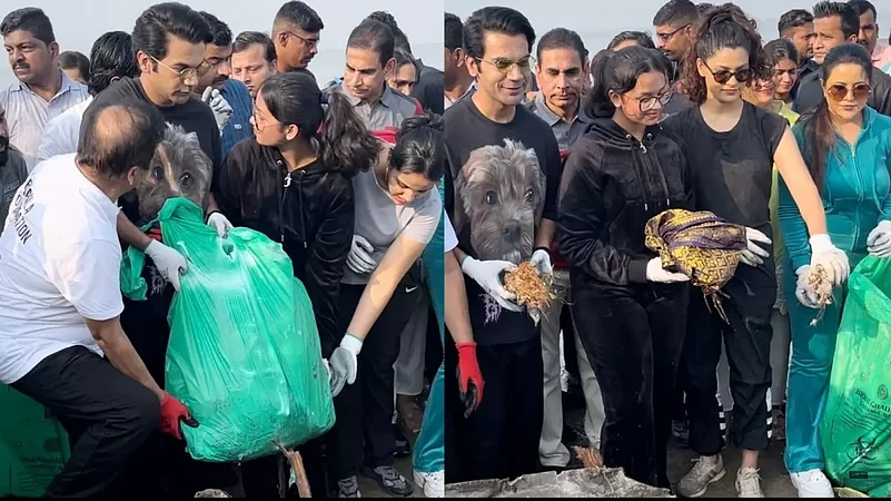 Watch: Amruta Fadnavis leads Juhu clean-up after visarjan, Akshay Kumar joins in
