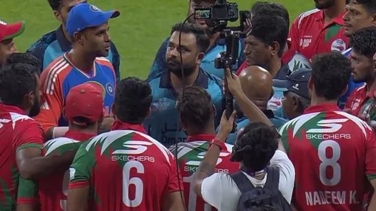 Suryakumar Yadav Shares Tactical Insights with Oman Players, Sets Sportsmanship Example in Asia Cup